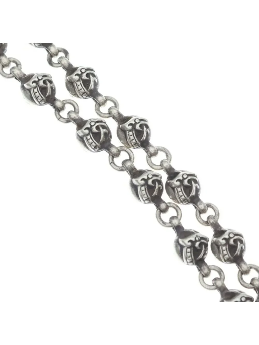 Chrome Hearts Celtic Crs Ball Cross Chain Necklace Silver